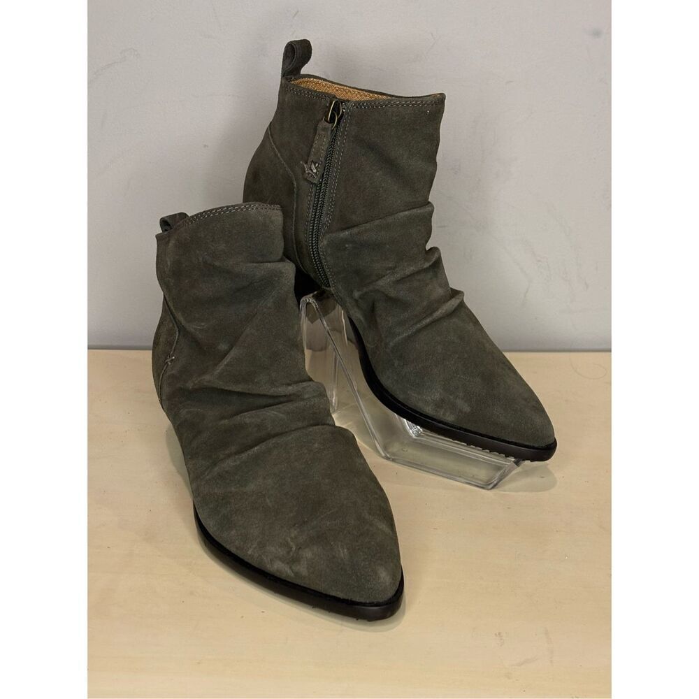 Kelsi Dagger Women's Brooklyn Ego Suede Ankle Boots Olive Green Size 5.5 NWOT